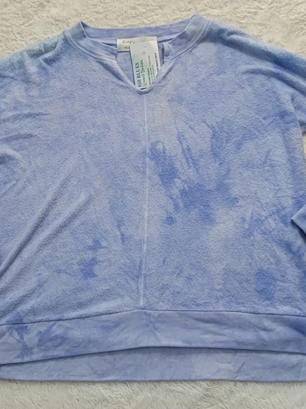 Vintage Havana Periwinkle Tie-Dye Terry Pullover